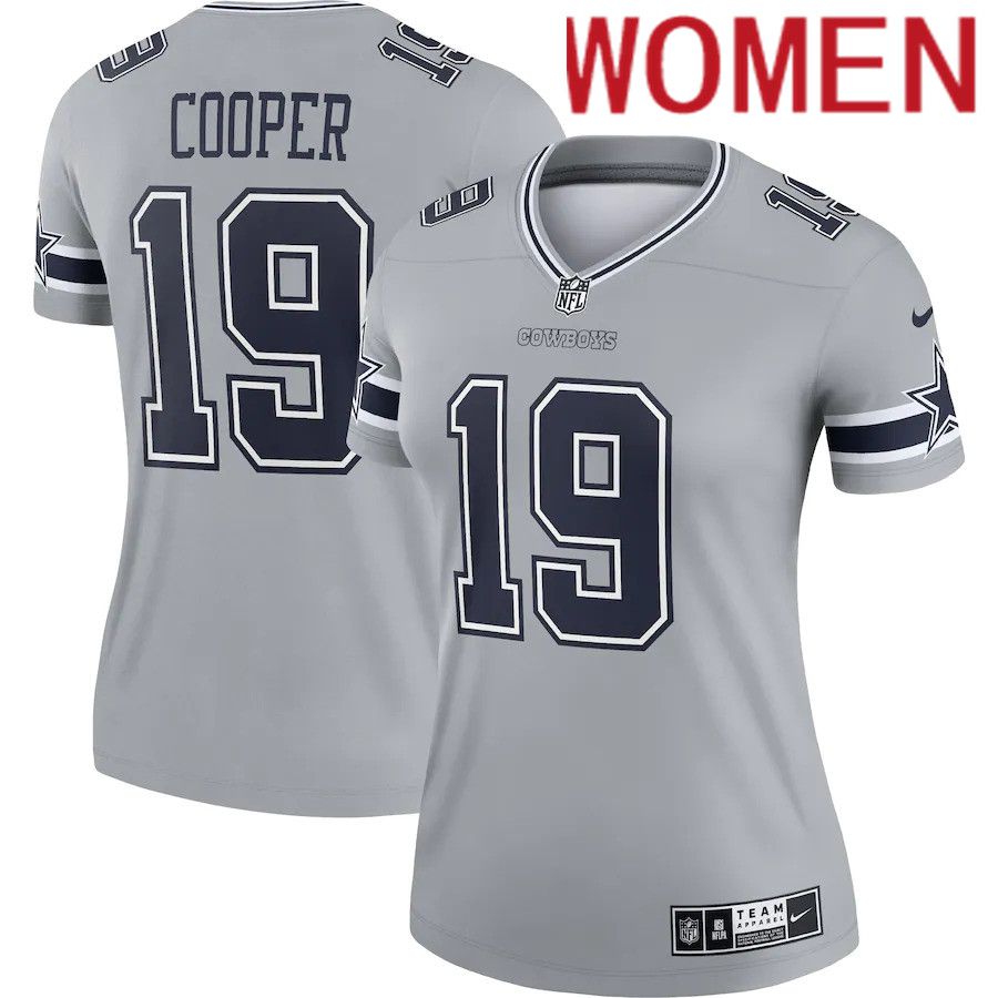 Women Dallas Cowboys 19 Amari Cooper Nike Gray Inverted Legend NFL Jersey
